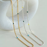 Rainbow Candy Bean Long Necklace - floysun