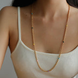 Rainbow Candy Bean Long Necklace - floysun