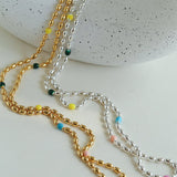 Rainbow Candy Bean Long Necklace - floysun