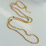 Rainbow Candy Bean Long Necklace - floysun
