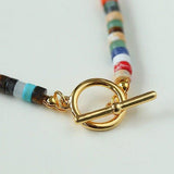 Rainbow Stone Baroque Pearl Necklace - floysun