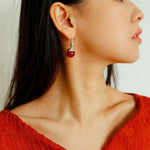 Red Agate Green Agate White Crystal Pearl Ear Hook - floysun