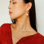 Red Agate Green Agate White Crystal Pearl Ear Hook - floysun