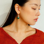 Red Agate Green Agate White Crystal Pearl Ear Hook - floysun