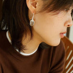 Red Black Onyx White Crystal Ear Hooks Drop Earrings - floysun