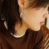 Red Black Onyx White Crystal Ear Hooks Drop Earrings - floysun