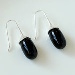 Red Black Onyx White Crystal Ear Hooks Drop Earrings - floysun