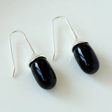 Red Black Onyx White Crystal Ear Hooks Drop Earrings - floysun