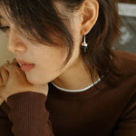 Red Black Onyx White Crystal Ear Hooks Drop Earrings - floysun
