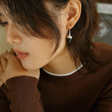 Red Black Onyx White Crystal Ear Hooks Drop Earrings - floysun