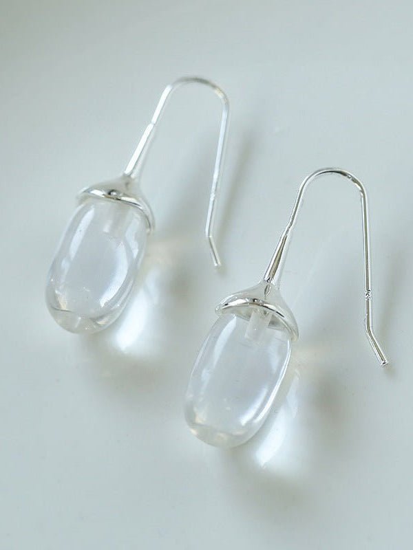 Red Black Onyx White Crystal Ear Hooks Drop Earrings - floysun