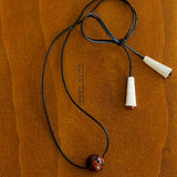 Red Tiger's Eye Pendant Necklace with Black Cord - floysun