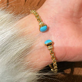 Regal Woven Blue Turquoise Open Cuff Vintage Courtly Filigree Bangle - floysun