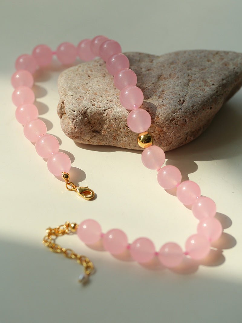 Resort Style Summer Pink Beaded Collarbone Chain - floysun