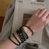 Retro Green Glass Bead Long Necklace – Convertible Layering Strand - floysun