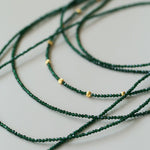 Retro Green Glass Bead Long Necklace – Convertible Layering Strand - floysun