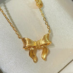 Reversible Bow Pendant Necklace - floysun