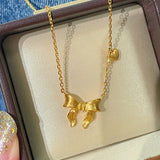 Reversible Bow Pendant Necklace - floysun