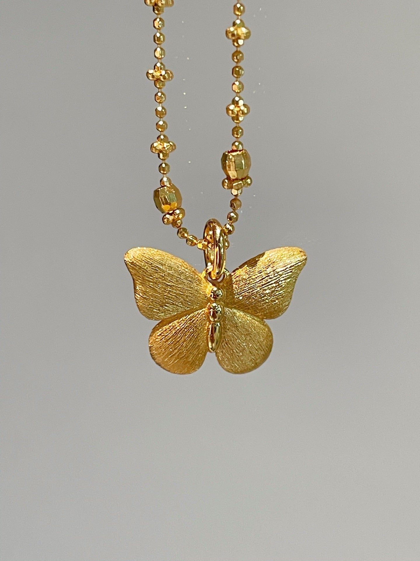 Reversible Gradient Pink Sapphire Butterfly Necklace - floysun