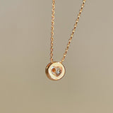 Reversible Heart & Solitaire Pendant Necklace - floysun