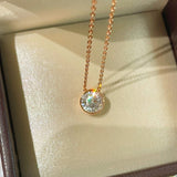 Reversible Heart & Solitaire Pendant Necklace - floysun