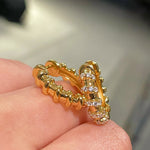 Reversible Huggie Earrings – Pave Diamond & Polished Finish - floysun