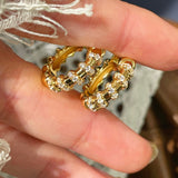 Reversible Huggie Earrings – Pave Diamond & Polished Finish - floysun