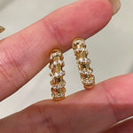 Reversible Huggie Earrings – Pave Diamond & Polished Finish - floysun