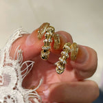 Reversible Huggie Earrings – Pave Diamond & Polished Finish - floysun