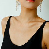 Ripple Gleam Hammered Pearl Earrings - floysun