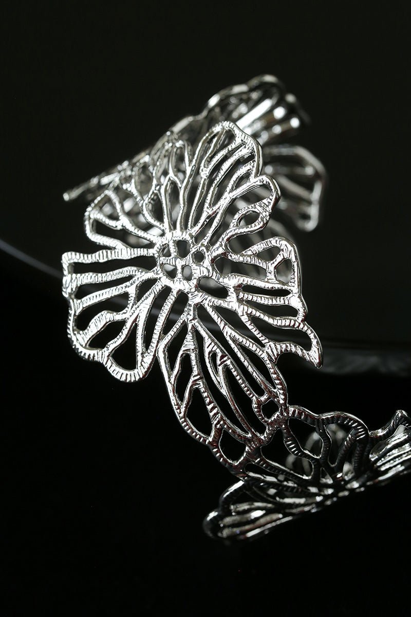 Romantic Lace Flower Open Cuff Bracelet - floysun