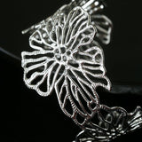 Romantic Lace Flower Open Cuff Bracelet - floysun