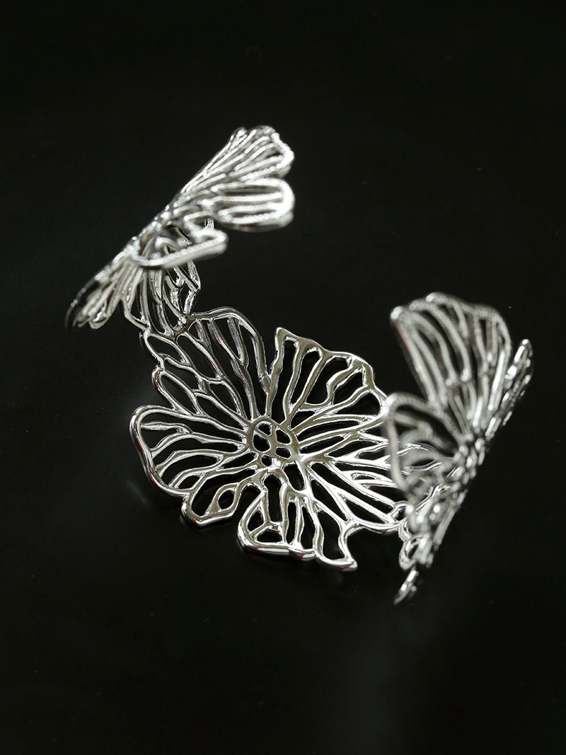 Romantic Lace Flower Open Cuff Bracelet - floysun