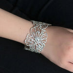 Romantic Lace Flower Open Cuff Bracelet - floysun