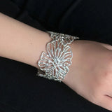 Romantic Lace Flower Open Cuff Bracelet - floysun