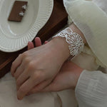 Romantic Lace Flower Open Cuff Bracelet - floysun