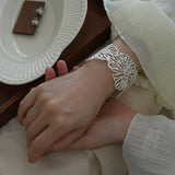 Romantic Lace Flower Open Cuff Bracelet - floysun