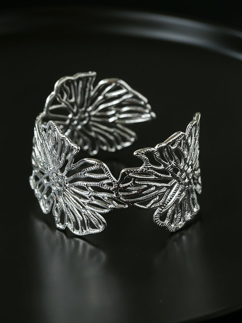 Romantic Lace Flower Open Cuff Bracelet - floysun