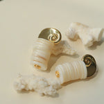 Romantic Ocean White Shell Conch Earrings - floysun
