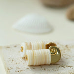Romantic Ocean White Shell Conch Earrings - floysun