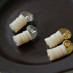 Romantic Ocean White Shell Conch Earrings - floysun