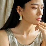 Romantic Ocean White Shell Conch Earrings - floysun