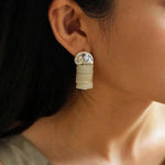 Romantic Ocean White Shell Conch Earrings - floysun