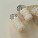 Romantic Ocean White Shell Conch Earrings - floysun