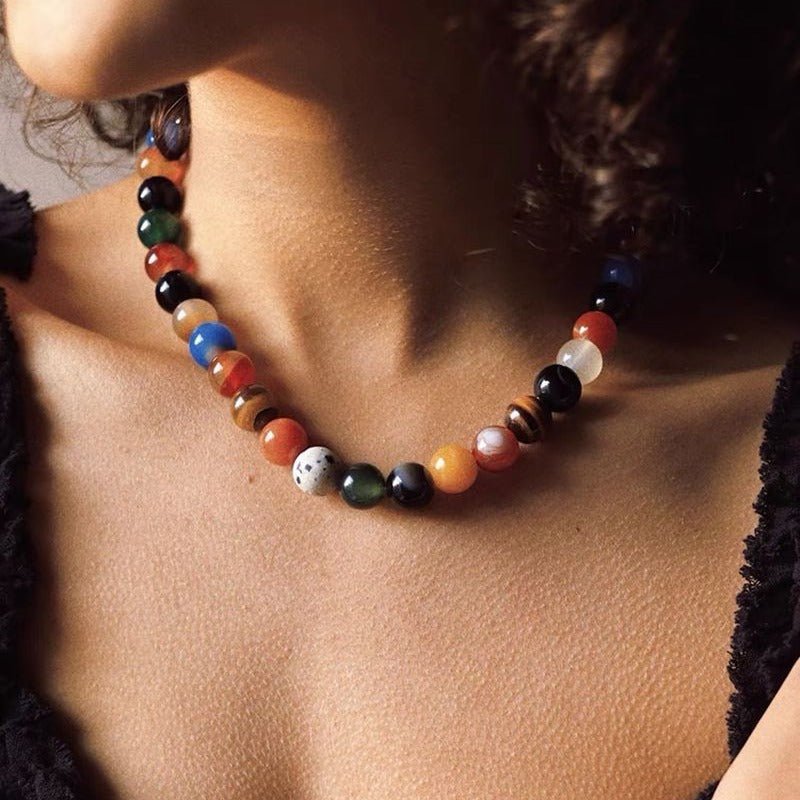 Romantic Universe Dopamine Color Beaded Necklace - floysun