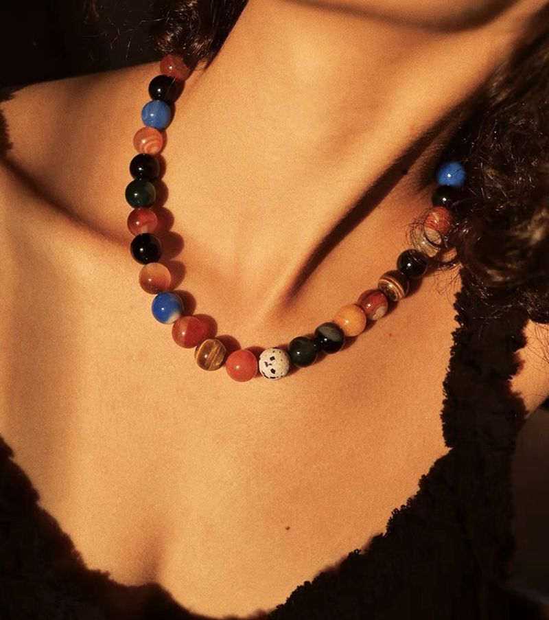 Romantic Universe Dopamine Color Beaded Necklace - floysun