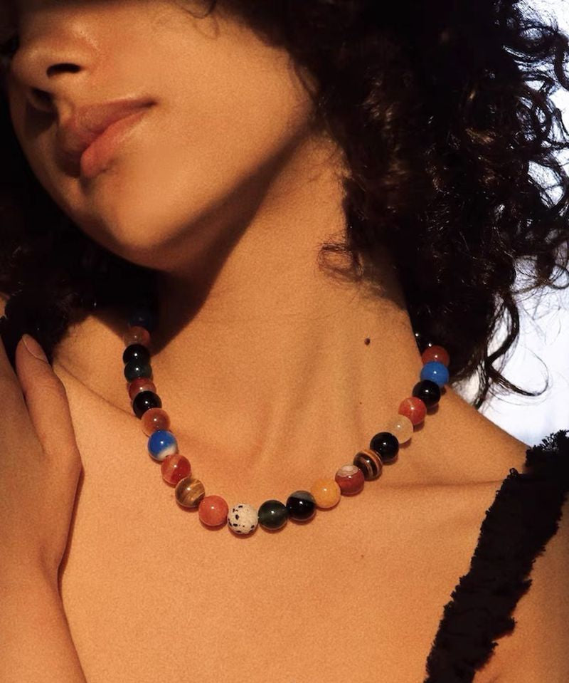 Romantic Universe Dopamine Color Beaded Necklace - floysun