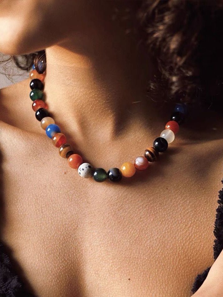 Romantic Universe Dopamine Color Beaded Necklace - floysun