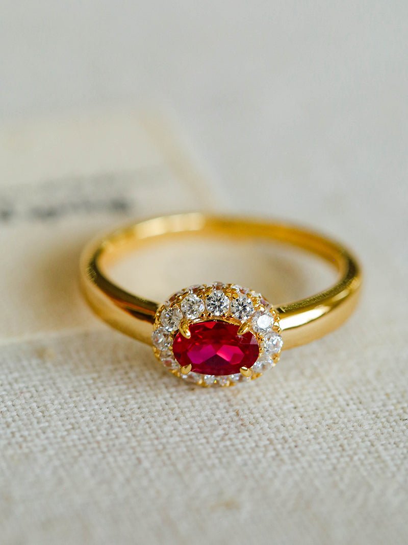 Ruby Halo – Petite Radiance Ring - floysun