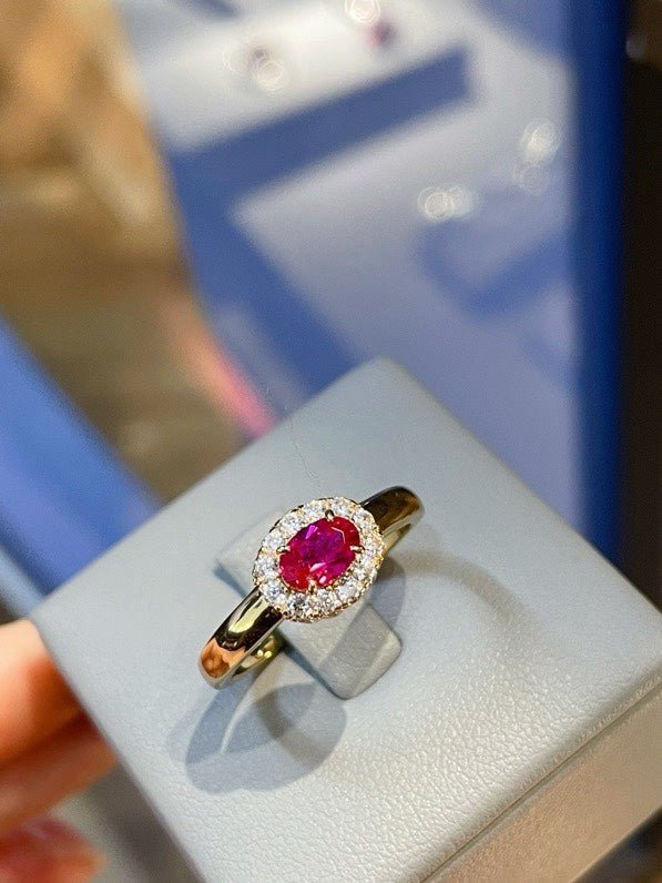 Ruby Halo – Petite Radiance Ring - floysun